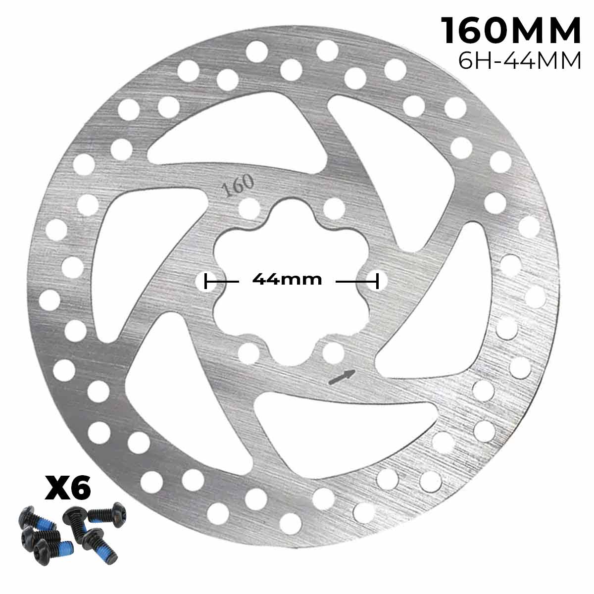 Disco de freno 160mm - Redondo (6H - 44MM) - EscootersMobility
