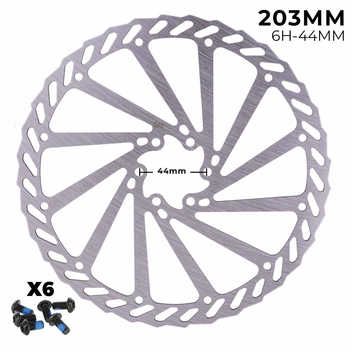 Disco de freno 203mm - Dentado (6H - 44MM) - EscootersMobility