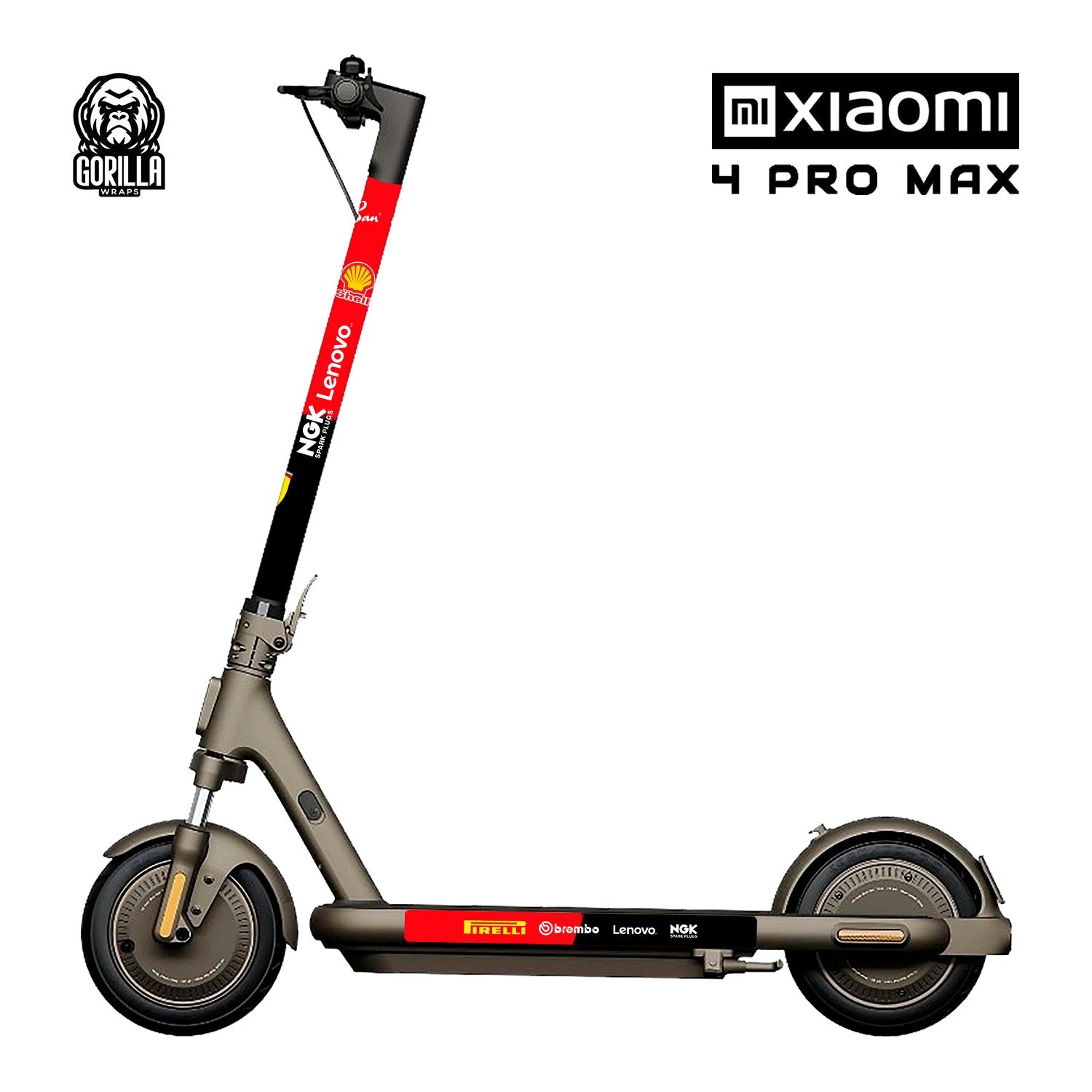 Vinilo Ferrari para Xiaomi 4 PRO / 4 PRO MAX para patinetes eléctricos | Repuestos y accesorios
