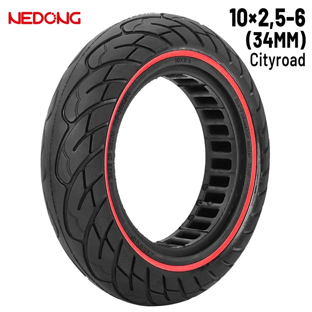 Rueda maciza 10x2,5-6 Roja (34MM) [Nedong] para patinetes eléctricos | Repuestos y accesorios