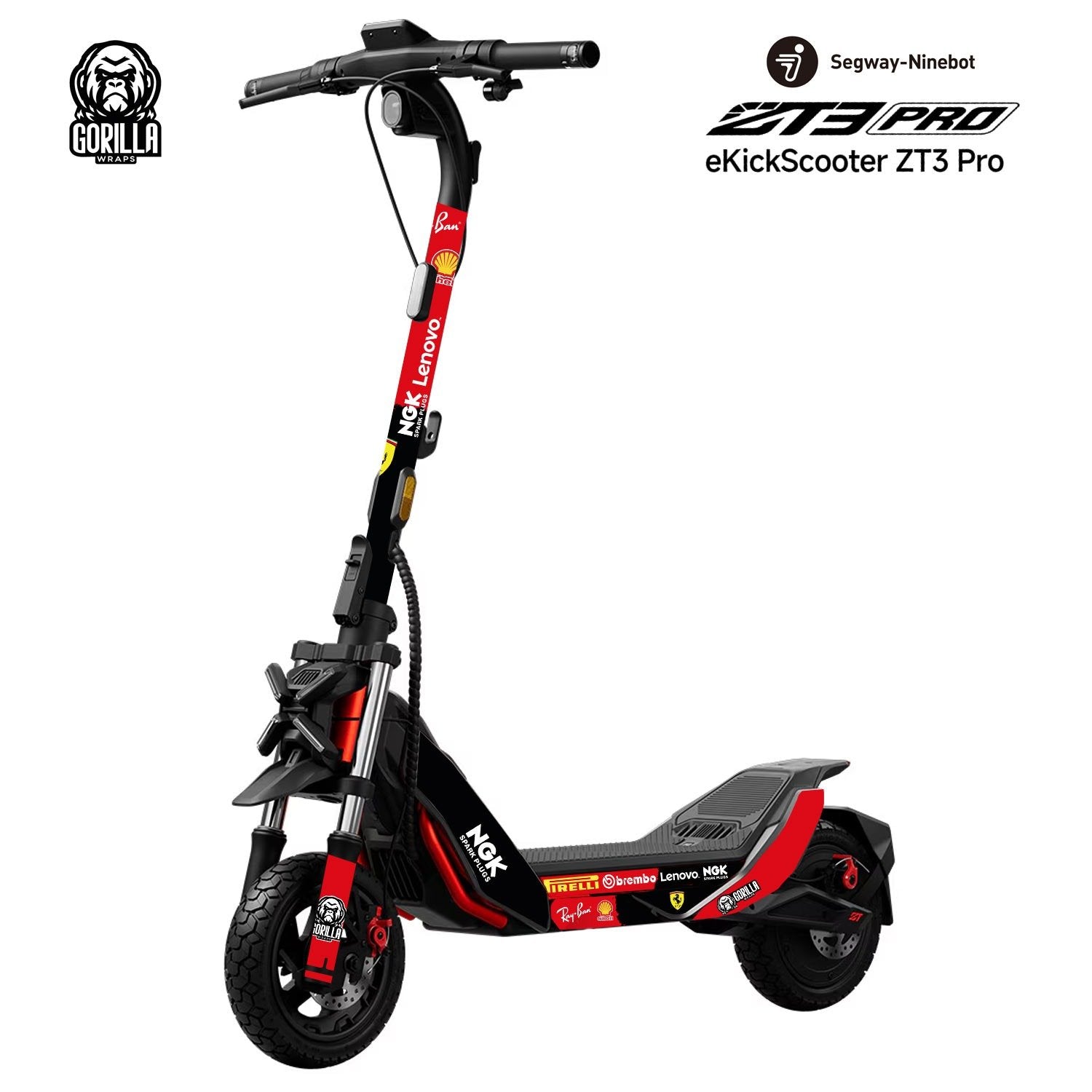 Vinilo Ferrari para Segway ZT3 Pro para patinetes eléctricos | Repuestos y accesorios