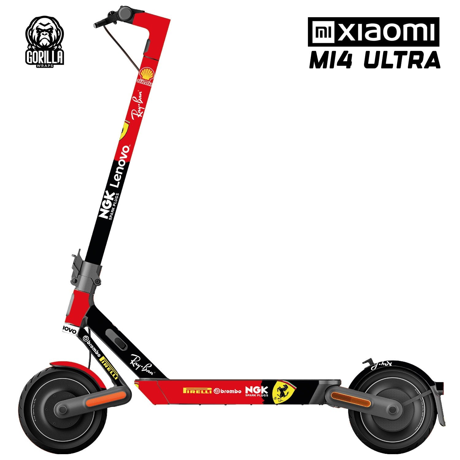 Vinilo Ferrari para Xiaomi MI4 ULTRA para patinetes eléctricos | Repuestos y accesorios