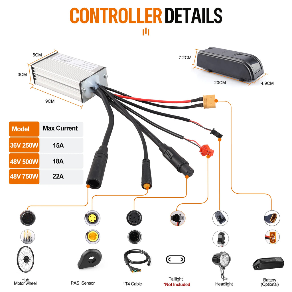 Kit conversión de bicicleta eléctrica con motor trasero 500W 48V – 28 y 29 pulgadas (Display: EKD01) [Bafang]