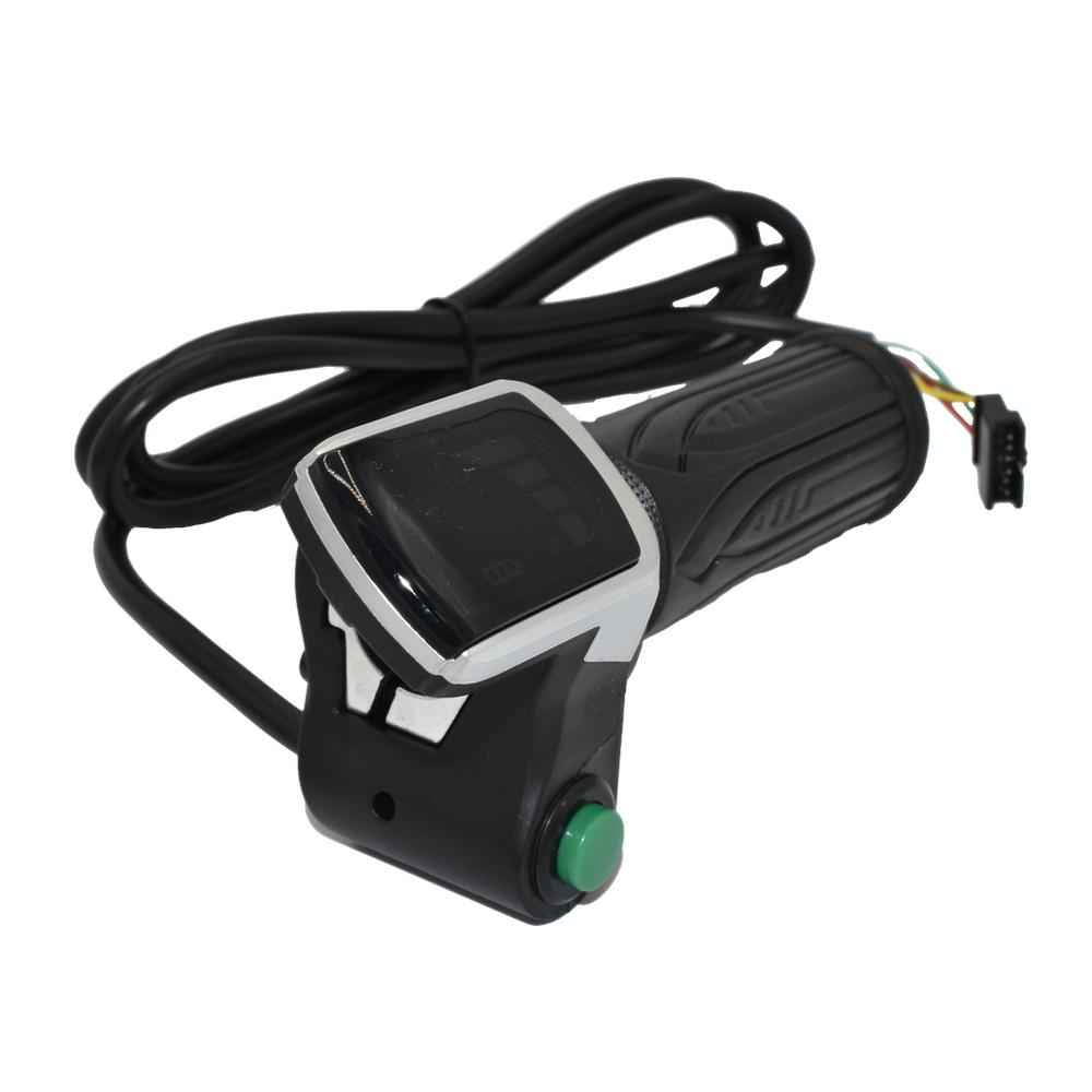 Acelerador de puño con indicador de batería (36V) y pulsador - conector SM