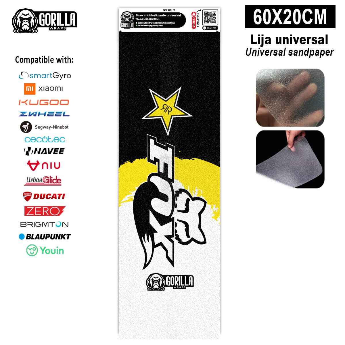 Base antideslizante universal Fox&amp;Rockstar - Talla M - 60x20cm (Xiaomi, Smartgyro, Kukirin, Ninebot, Niu, Kaboo, Teverun) [Gorilla]