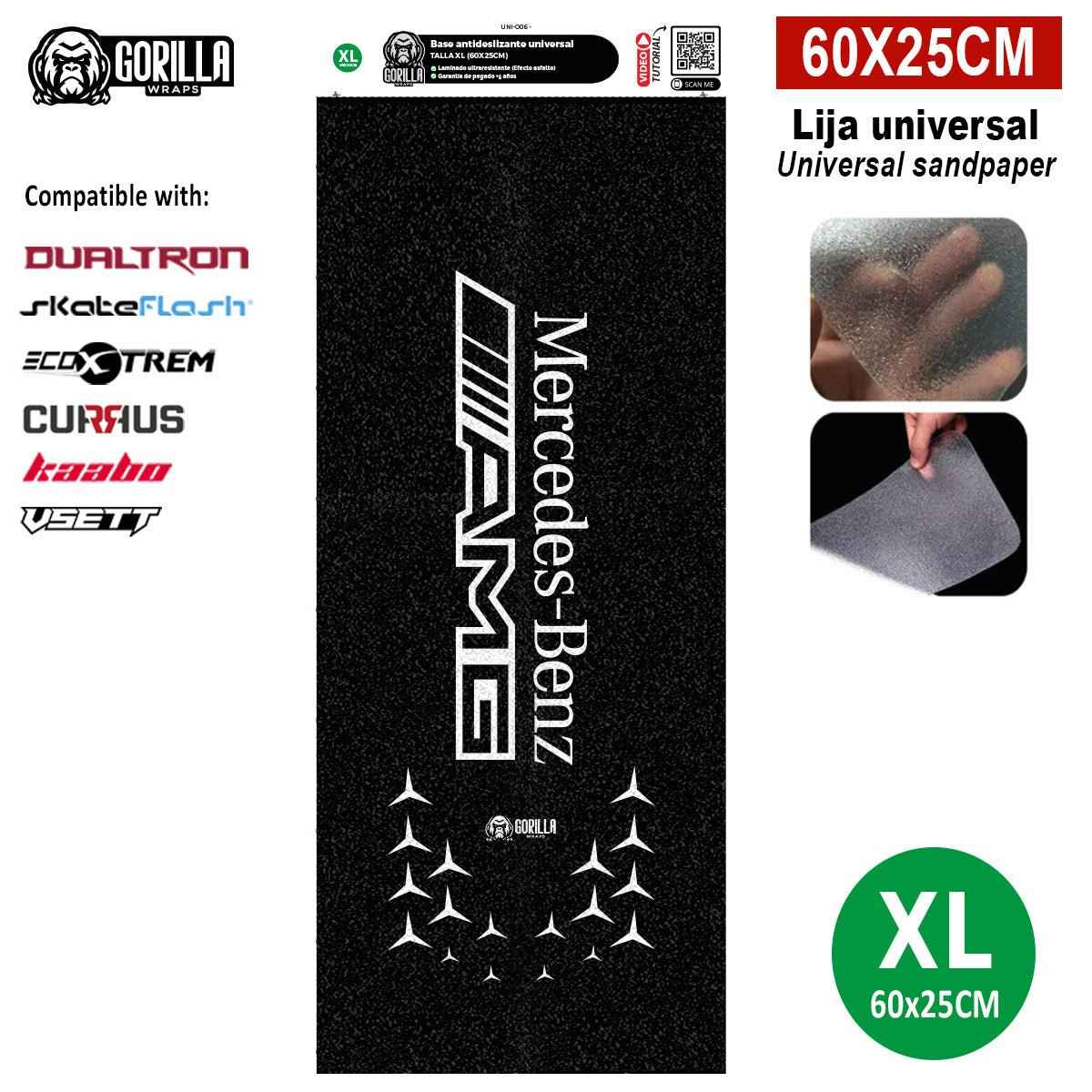 Base antideslizante universal Mercedes AMG - Talla XL - 60x25cm (modelos Dualtron, Skateflask y similares) [Gorilla]