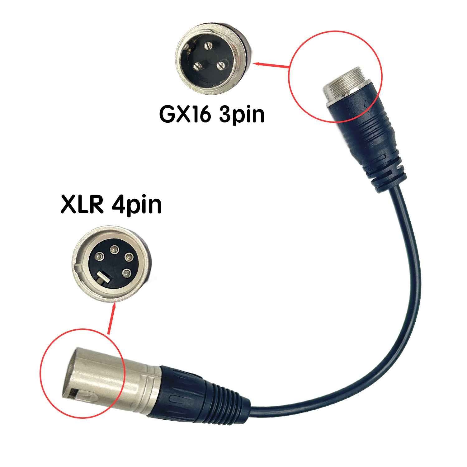 Cable conversor GX16 a XLR 4 Pines