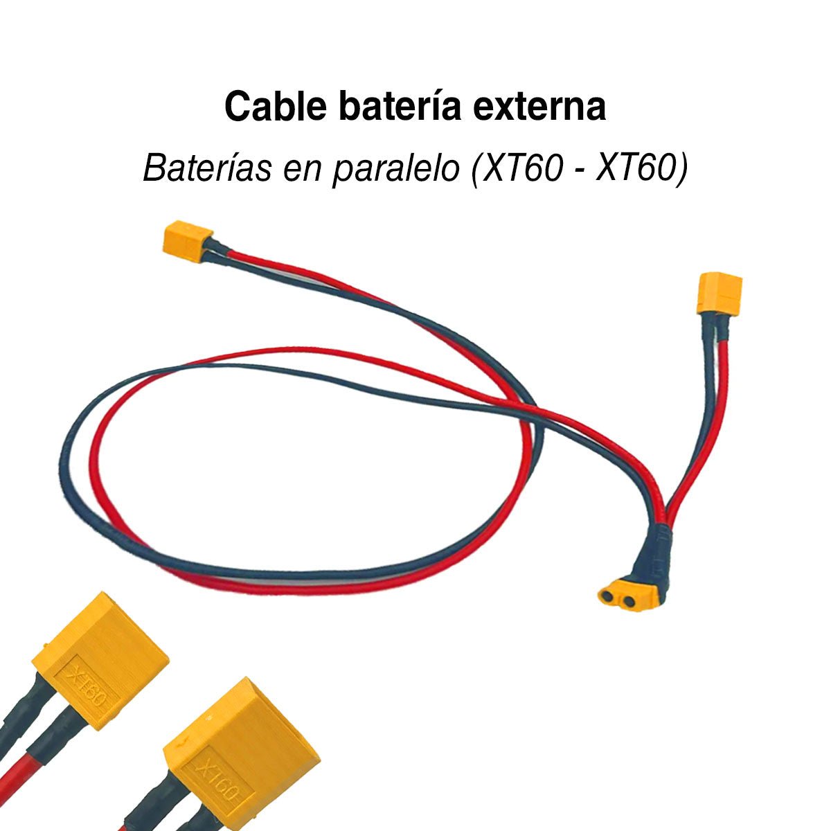 Cable para baterías externas en paralelo (conector XT60 - XT60) - EscootersMobility