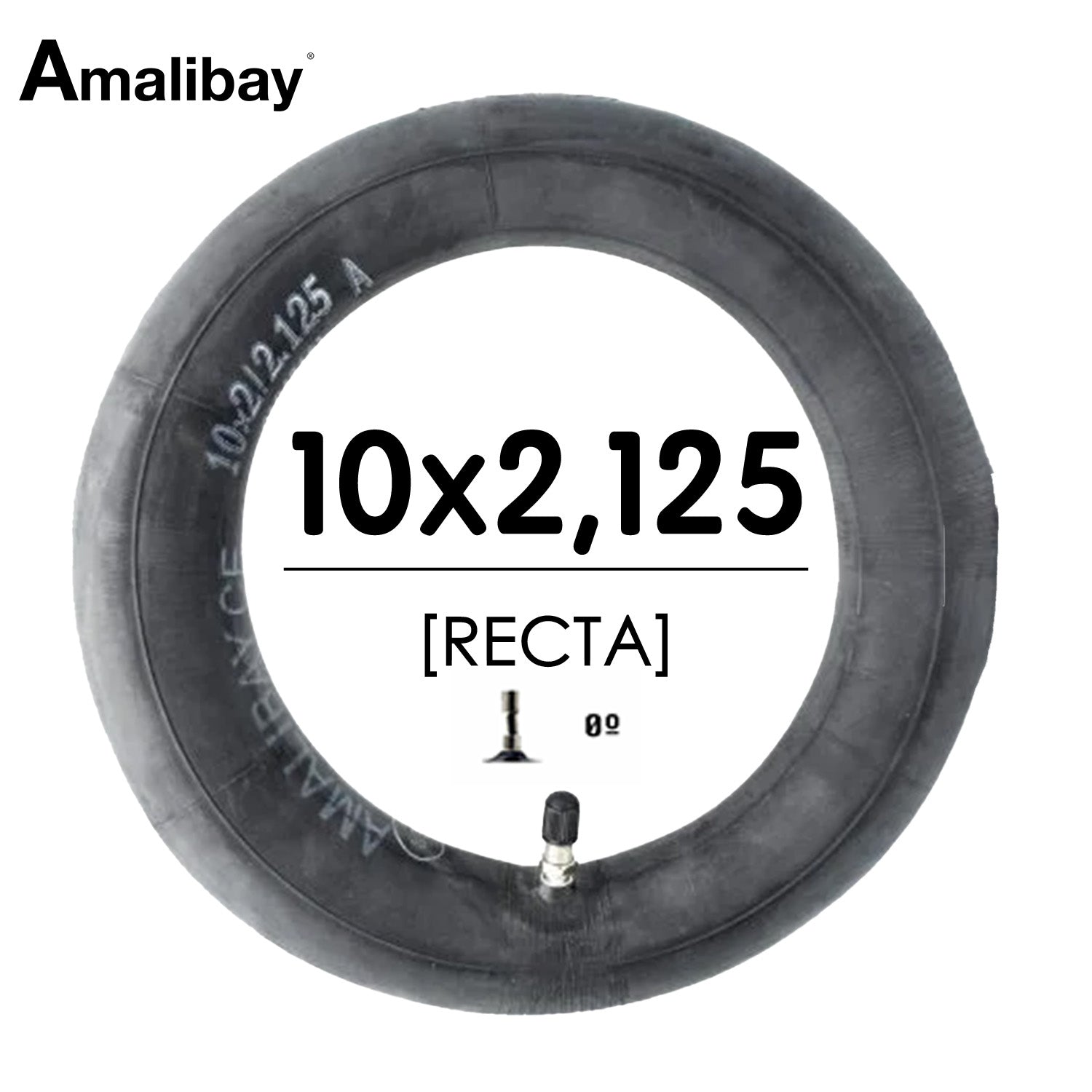 Cámara de aire 10x2/2,125 (válvula recta) - Premium [Amalibay] - EscootersMobility