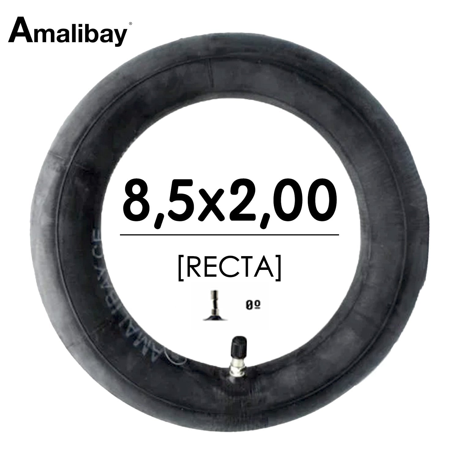 Cámara de aire 8,5x2 (válvula recta) Semireforzada - Premium [Amalibay] - EscootersMobility