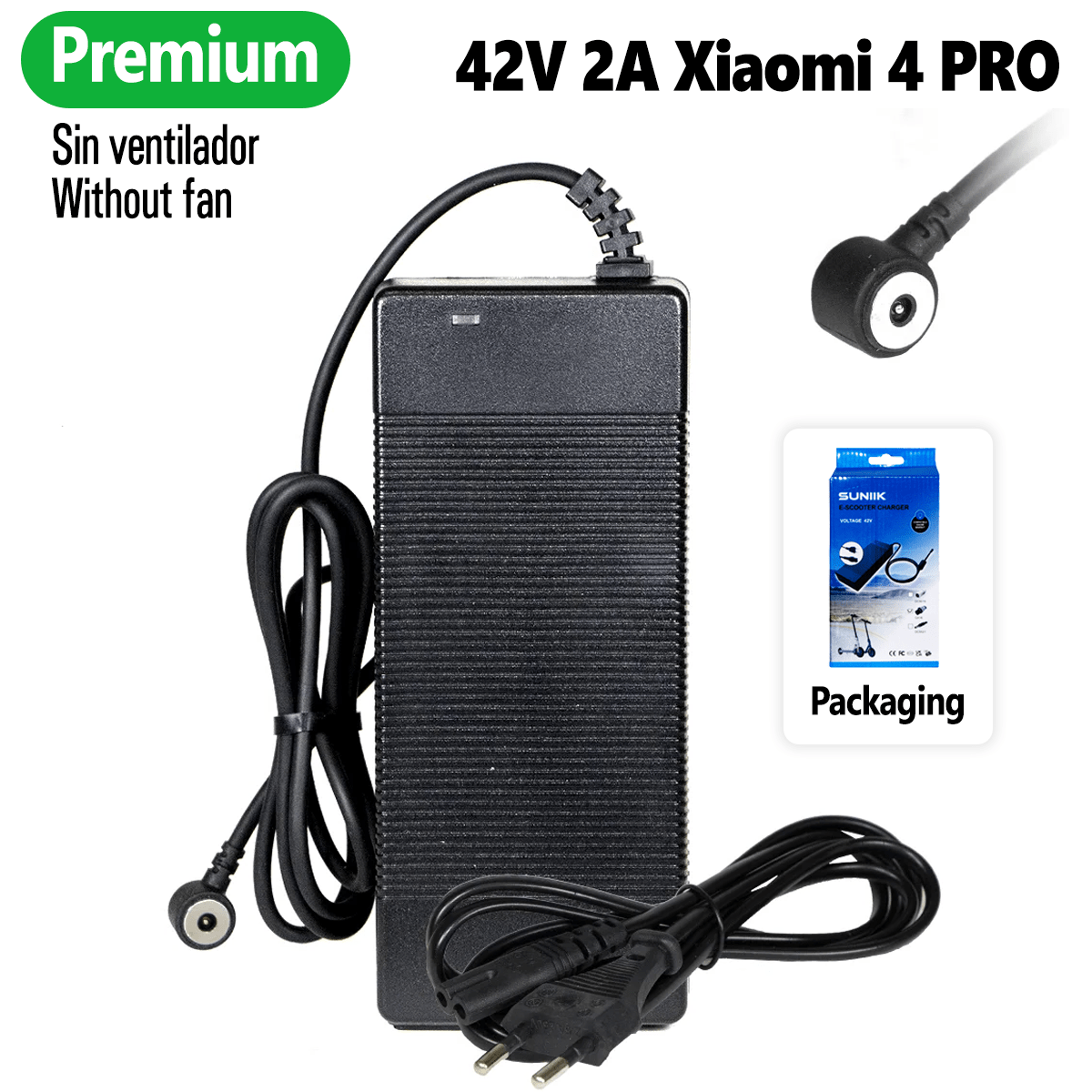 Cargador premium 42V 2A para Xiaomi 4 PRO [Suniik] - EscootersMobility