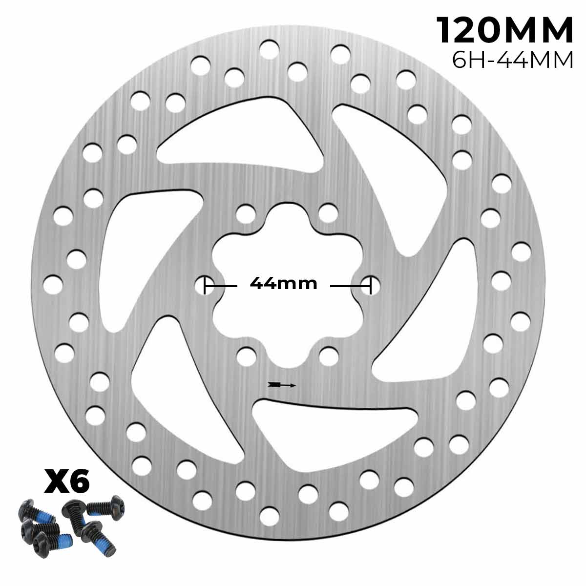 Disco de freno 120mm para Cecotec Outsider / Bongo serie A y similares (6H - 44MM) - EscootersMobility