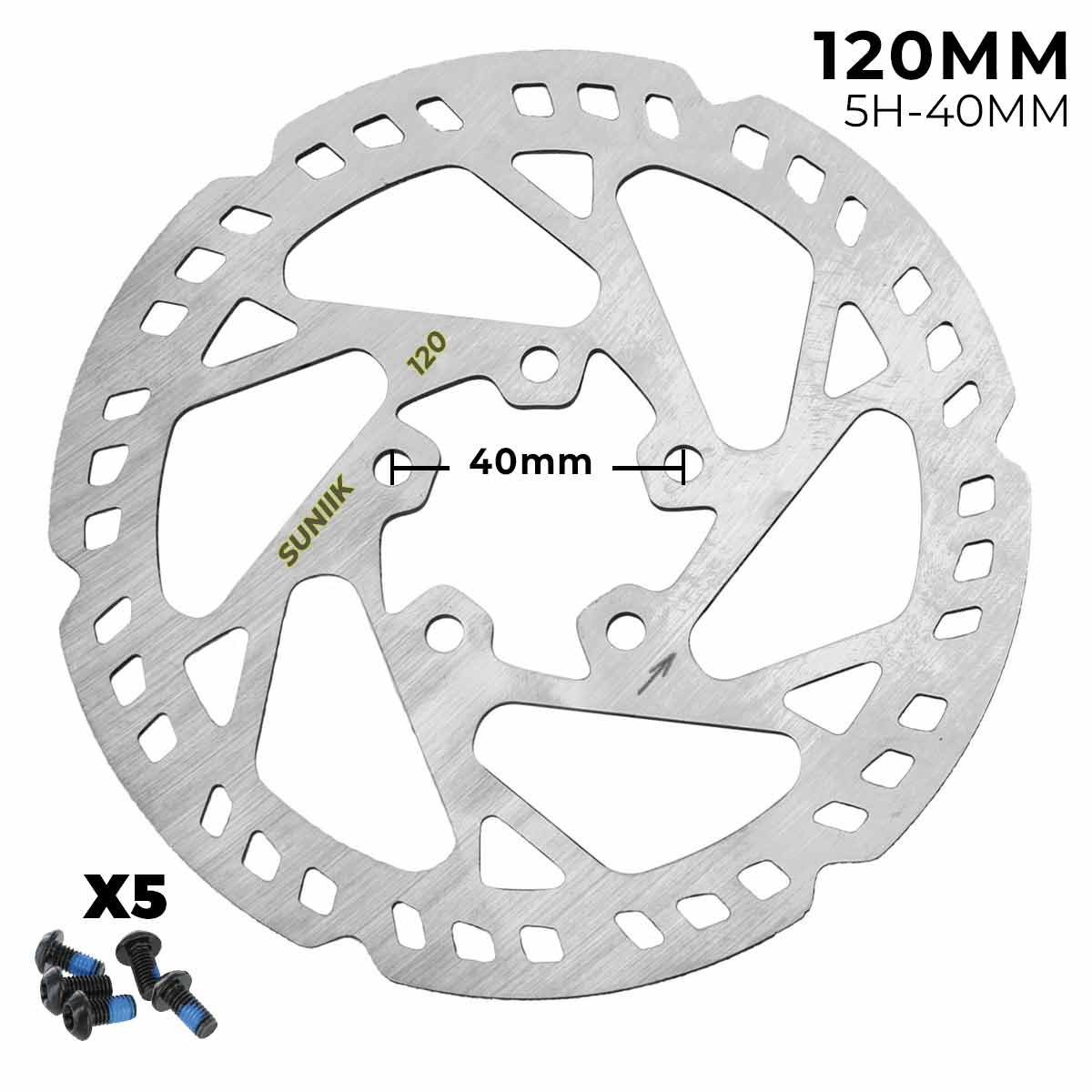 Disco de freno 120mm para Xiaomi M365 / 1S / Lite, MI3 - Dentado (5H - 40MM) [Suniik] - EscootersMobility