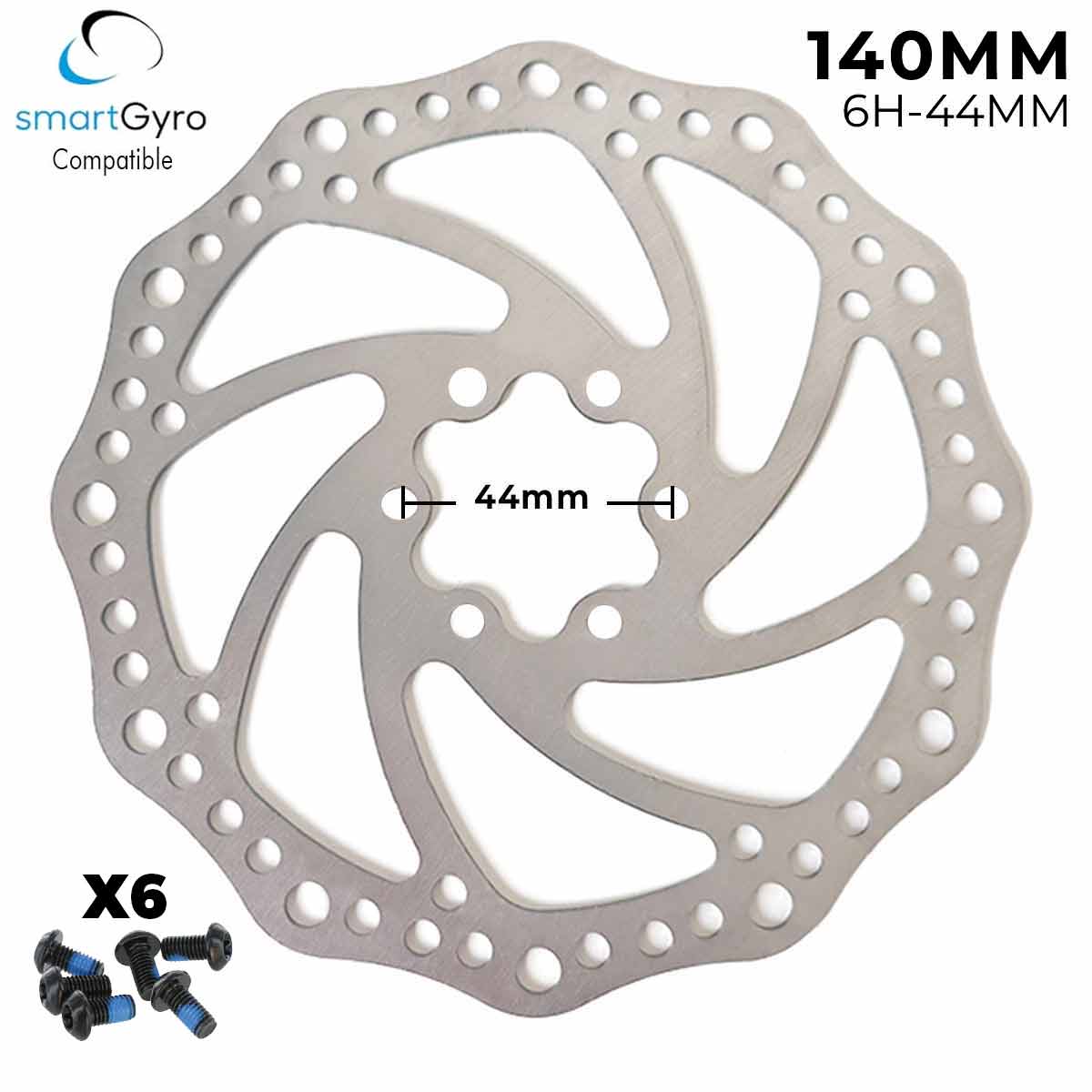 Disco de freno 140mm - Dentado (6H - 44MM) - EscootersMobility