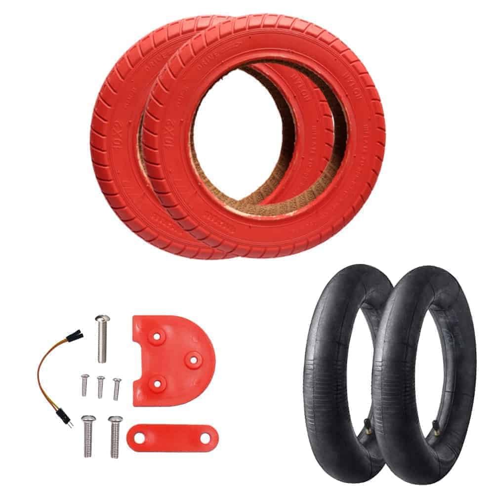 Kit completo Rueda Cubierta 10x2 pulgadas (Neumáticos rojos) para patinetes eléctricos | Repuestos y accesorios