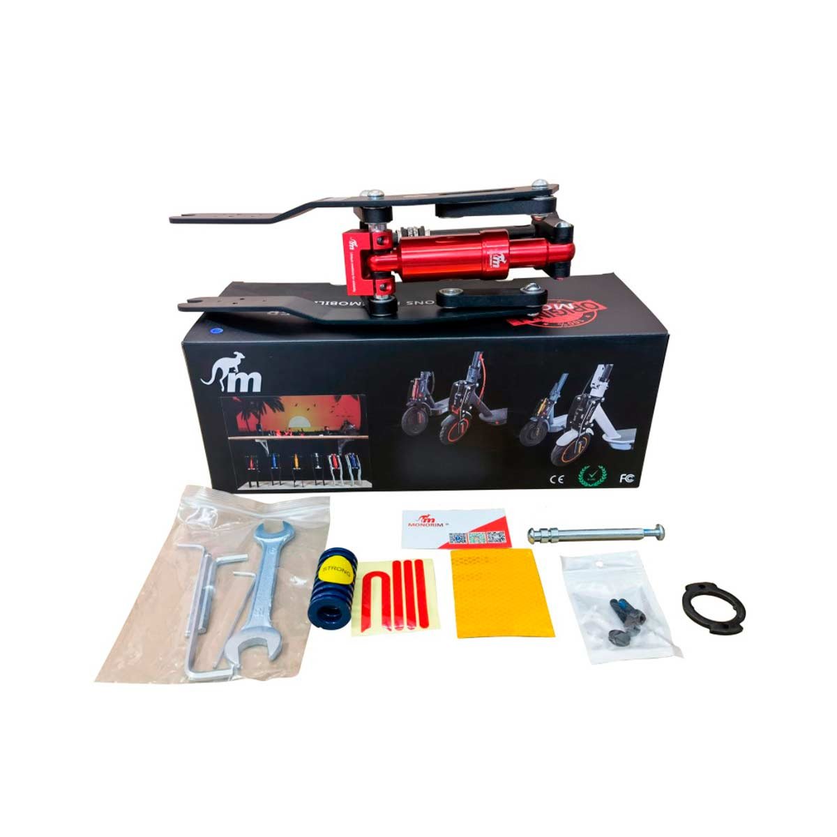 Suspensión delantera MONORIM V4 (rojo) [Monorim] para patinetes eléctricos | Repuestos y accesorios