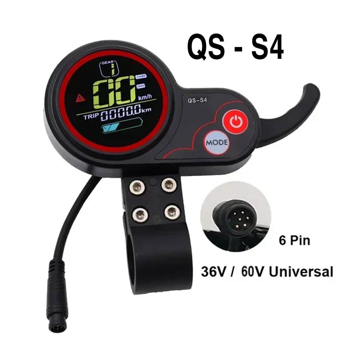 Pantalla Display QS - S4 6pin (36V - 60V) - EscootersMobility
