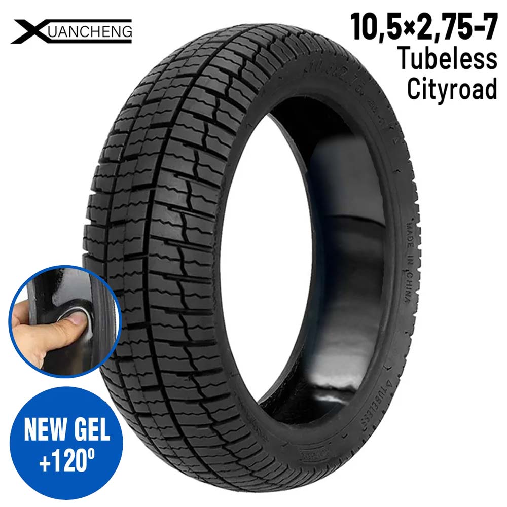 Rueda cubierta 10,5x2,75 - 7 Tubeless [Xuancheng] (Gel antipinchazos) - EscootersMobility
