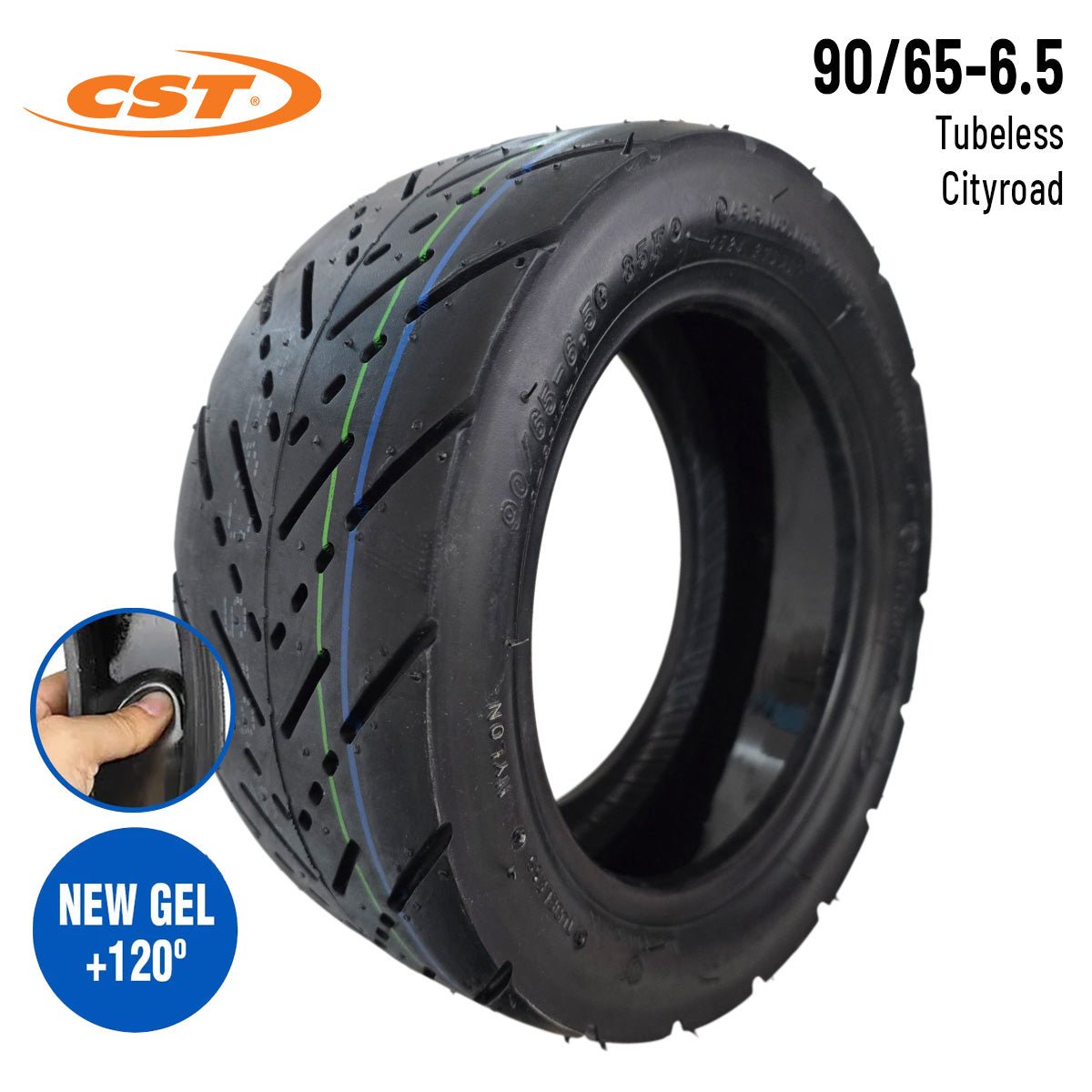 Rueda Cubierta 11x3 (90/65 - 6,5 ) Onroad Tubeless (con gel antipinchazo) [CST] - EscootersMobility
