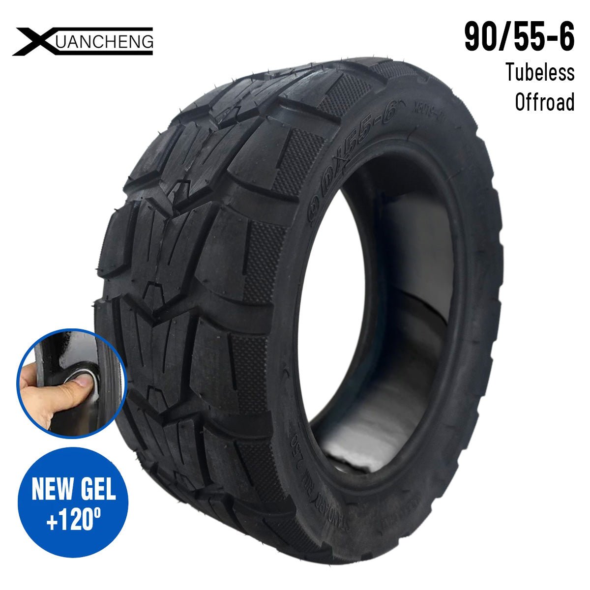 Rueda cubierta 90/55 - 6 Tubeless (Con gel antipinchazos) (Ninebot GT1 GT2) [Xuancheng] - EscootersMobility