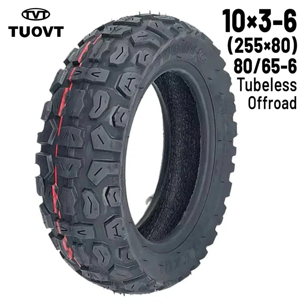 Rueda Cubierta offroad 10x3 - 6 (255x80) 80/65 - 6 Tubeless [Tuovt] - EscootersMobility