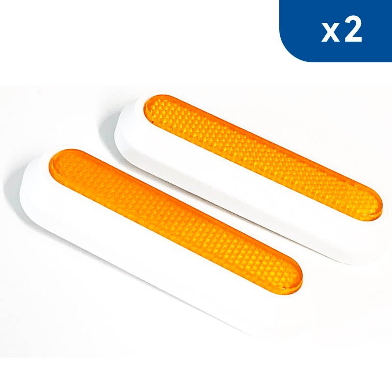 Tapas laterales traseras blancas con catadióptrico reflectantes para Xiaomi (2 unidades) - EscootersMobility
