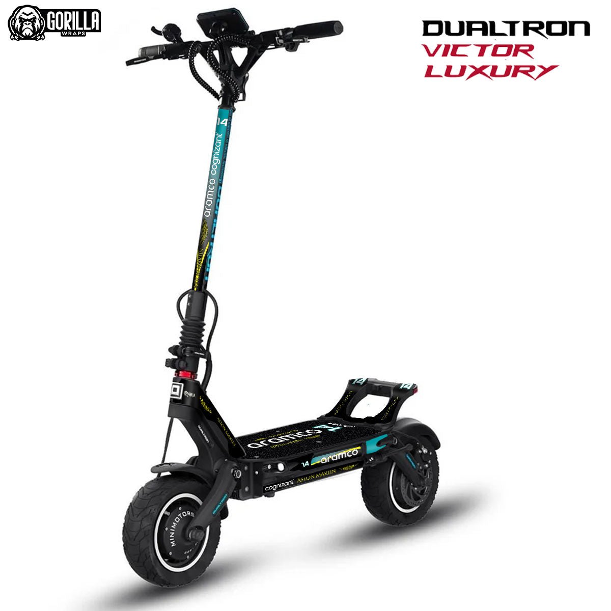 Vinilo para Dualtron Victor Luxury - Aston Martin&amp;Aramco [Gorilla] - EscootersMobility