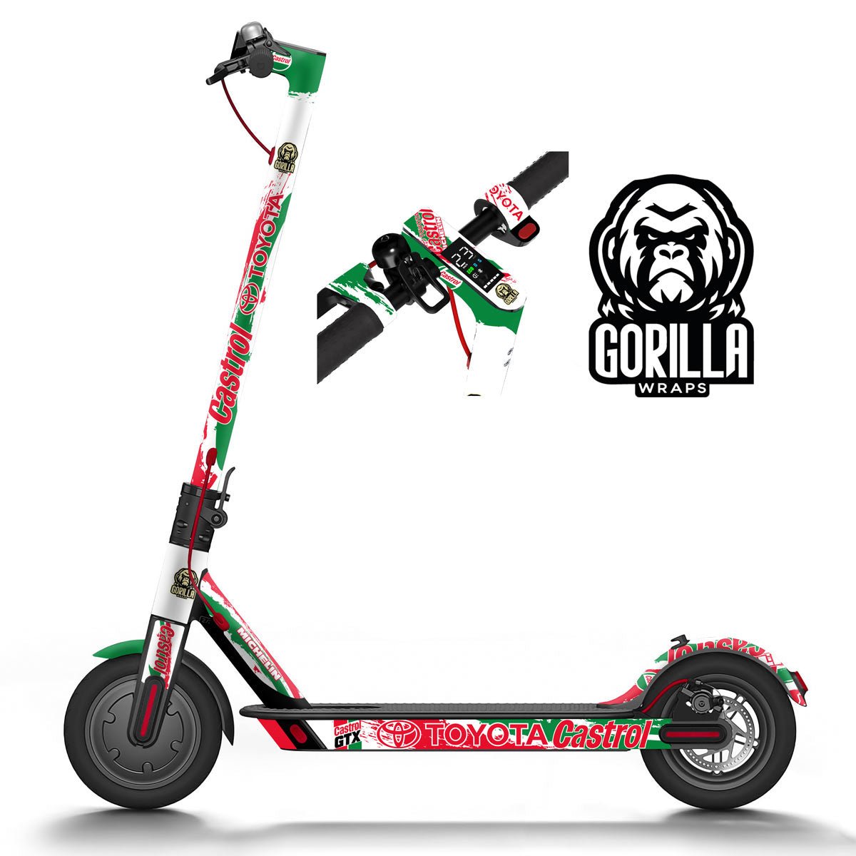 Vinilo para Xiaomi M365, 1S, PRO, PRO 2, MI3 - Castrol [Gorilla] - Completo - EscootersMobility