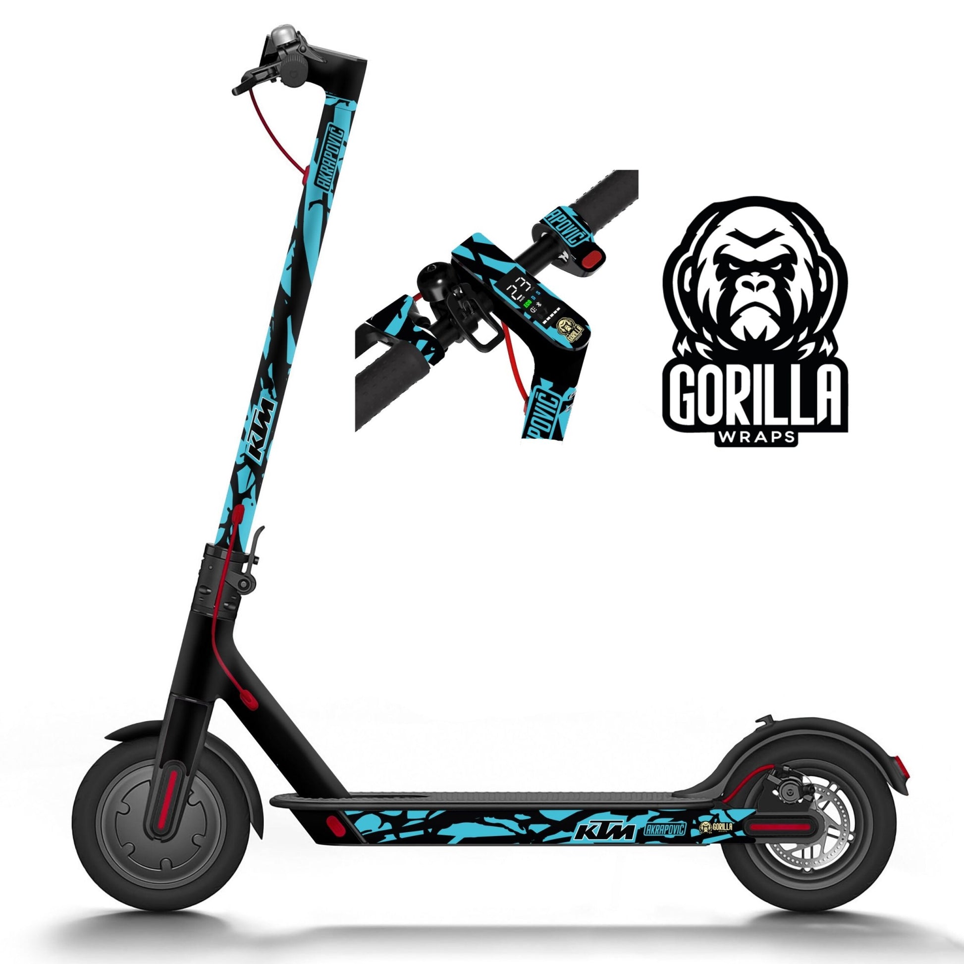 Vinilo para Xiaomi M365, 1S, PRO, PRO 2, MI3 KTM - Azul turquesa [Gorilla] - Básico - EscootersMobility