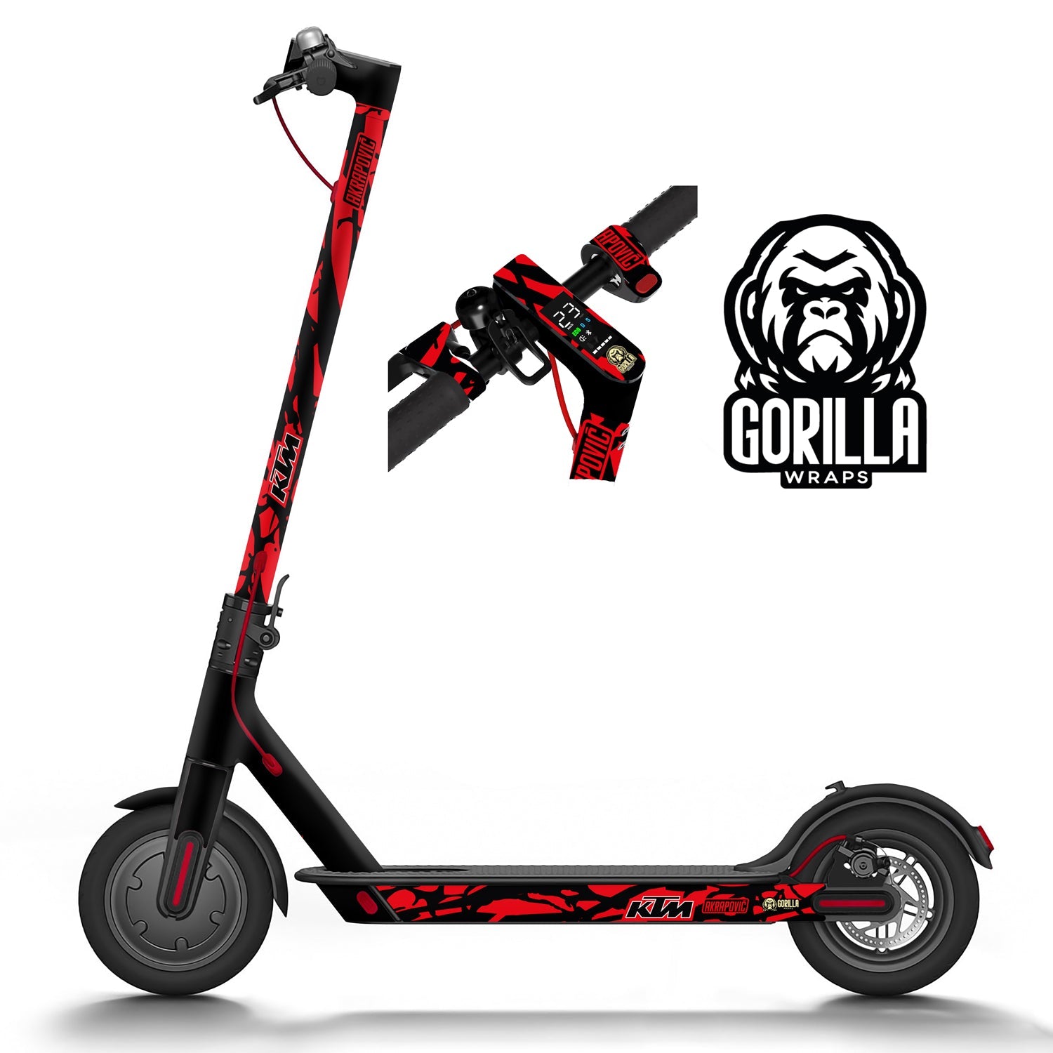 Vinilo para Xiaomi M365, 1S, PRO, PRO 2, MI3 KTM - Rojo [Gorilla] - Básico - EscootersMobility