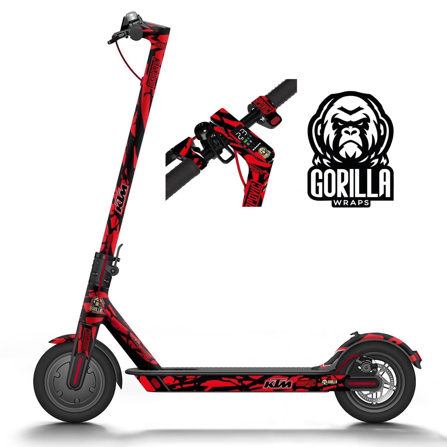 Vinilo para Xiaomi M365, 1S, PRO, PRO 2, MI3 KTM - Rojo [Gorilla] - Completo - EscootersMobility