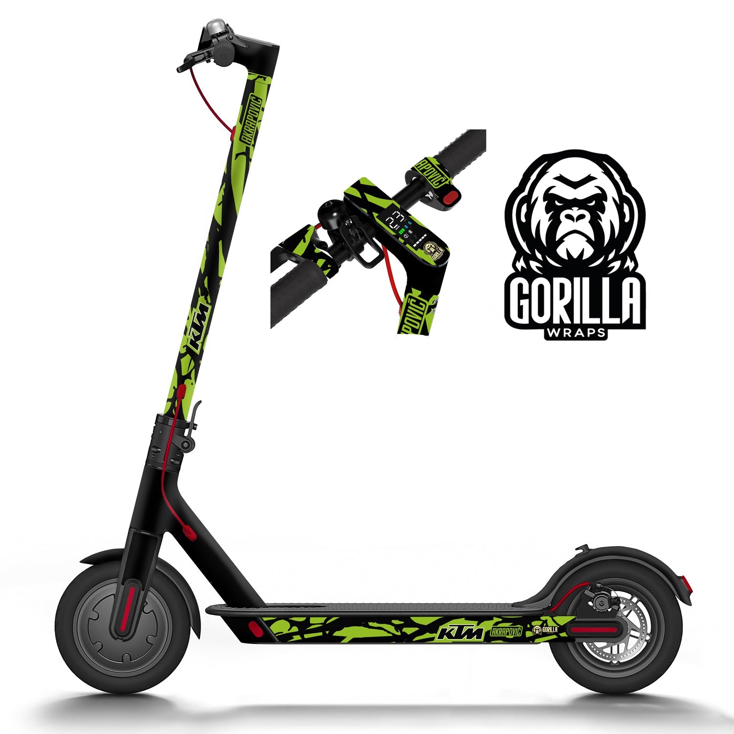 Vinilo para Xiaomi M365, 1S, PRO, PRO 2, MI3 KTM - Verde [Gorilla] - Básico - EscootersMobility