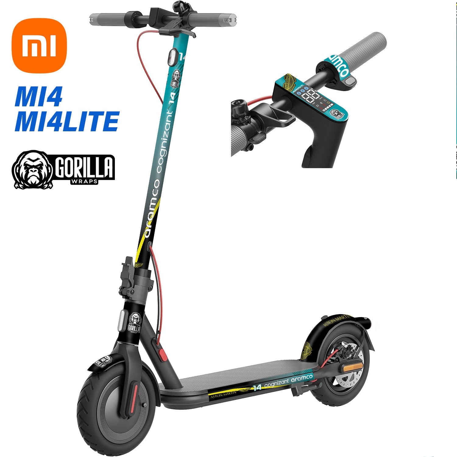 Vinilo para Xiaomi MI4 / MI4 LITE - Aston Martin&amp;Aramco [Gorilla] - EscootersMobility