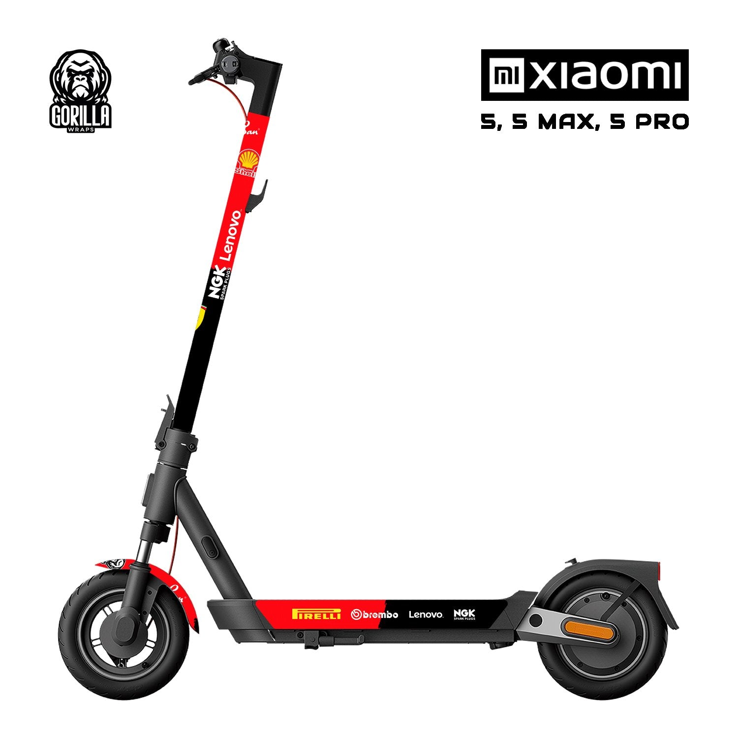 Vinilo Ferrari Xiaomi 5 / 5 PRO / 5 MAX 4 PRO 2 GEN para patinetes eléctricos | Repuestos y accesorios